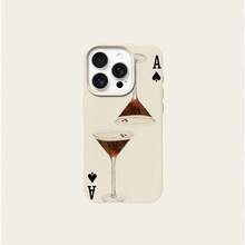 1 chiếc ốp lưng điện thoại bằng chất liệu TPU màu đen họa tiết lá bài và ly cocktail, tương thích với iPhone 17 Pro Max/17/16 Pro Max/15/13/12/11, S20 FE/A15/S24/A55, Redmi Note 11/12/13 Pro, bảo vệ điện thoại toàn diện, chống rơi vỡ, mềm mại. - trắng - Xem 5