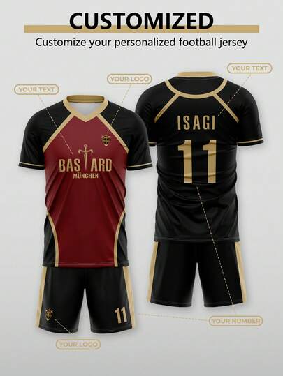 2 st blå låsmönster anime hybrid fotbollströja, anime fotbollströja, Caesar-kostym, animepresent. Nyårspresent, grafiskt tryck, blank design, daglig träning.