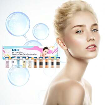 10件套面部精华护理套装，包括BB霜、玻尿酸安瓶精华和BB霜增色精华