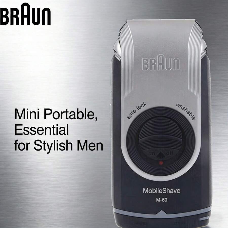 Braun M60 電動刮鬍刀 迷你便攜機身 乾電式供電無需充電 旋蓋設計既是保護蓋也是手柄延伸 118g 輕量化 差旅通勤口袋易收納 男士日常適配 - 黑色 - 查看 1