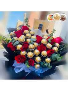 10pcs/Set Chocolate Flower Stand, Transparent Sphere Chocolate Decor Flower Stand For Valentine's Day, Anniversary, Birthday, Wedding, Holiday Gift Packaging - Multicolor - View 4