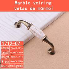1 Stück Vintage Europäischer Stil Knauf, Marmormuster Keramik Schrank-/Schubladengriff, luxuriöse bronzefarbene Optik, glatte Textur, geeignet für Kleiderschrank, Badezimmer, Küche, Waschtisch, amerikanischer Möbelstil - Bronze mit Steinmuster - Übersicht 10