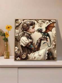 Steampunk Fantasy 5D Diamond Painting Kit With Round Diamonds, Acrylic DIY Embroidery Cross Stitch Arts Craft For Wall Decor, 30x30cm (11.8x11.8 Inch) Diamond Art Set - Home Decor Gift Without Frame