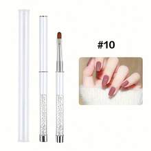 1-15PCS White And Black Metal Nail Art Brushes With Diamond Handle - Versatile Styles For Professional Salons And Home Use - White - View 7