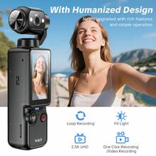 W&O New Vlogging Camera: 4K Digital Camera With 180° Rotating Lens & 16x Zoom​ - Features 1MP Photos, Autofocus, And Flash For Night Shooting. Supports 32GB Memory Card With 2000mAh Battery. An Ideal Gift For Valentine's Day, Christmas, And Travel Adventures. - 黑色 - 查看 2