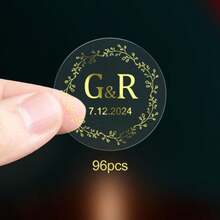 Nhãn dán trong suốt cá nhân hóa với chi tiết lá vàng cho đám cưới và các sự kiện đặc biệt, nhãn dán tròn trong suốt tùy chỉnh cho các lễ kỷ niệm trang trọng, hoàn hảo cho thiệp mời và quà tặng, kích thước 5*3.5cm, có keo dán, không cần ủi, chống thấm nước, đa chức năng, trang trí tinh tế, đơn giản, hiện đại, tùy chỉnh, cá nhân hóa, quà tặng độc đáo lý tưởng cho nhà cửa, văn phòng, phòng trà, phòng khách, phòng ăn, vật dụng thiết yếu, nhãn dán tùy chỉnh, vẻ ngoài sang trọng, lịch lễ hội. - Phong cách C - Xem 9
