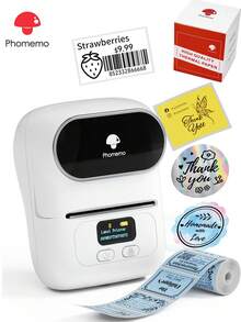 Phomemo M110 Label Makers Barcode Label Printer Bluetooth Label Maker Portable Thermal Printer For Small Business, Address, Barcode, Logo, Clothing, Mailing, Retail, Sticker Printer , With 2 Roll 40*30mm Label (1 Roll Inside The Printer) - Multicolor - View 12