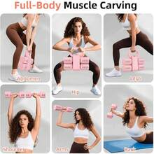 Multifunctional Dumbbells 2in 1 Home Dumbbell Kettlebells Adjustable Weight - Pink - View 5