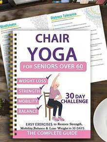 30-Day Chair Yoga Guide, Suitable For Seniors 60+: Low-Intensity Exercises, Suitable For 40+, Restore Strength, Flexibility And Balance - Gentle Chair Yoga Practices For Home And Office Use, Chair Exercises For Elderly, With Simple Illustrations And Easy-To-Read Text. - Multicolor - View 17