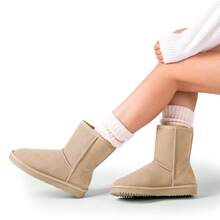 Women's Mid Calf Winter Snow Boots - Màu Khaki - Xem 2