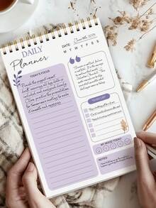 52页待办事项笔记本，6.5 x 9.8英寸：多功能分区，螺旋装订，每日计划记事本，任务清单整理器，办公学习用品，桌面配件，万圣节和圣诞节礼物 - 彩色 - 查看 2