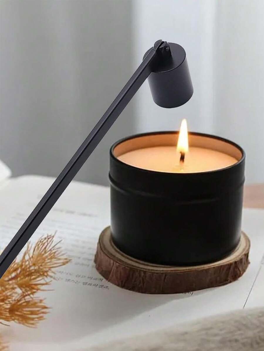 1件或1套黑色/金色蠟燭熄火器與修剪器配件組,用於熄滅蠟燭燈芯火焰,鐵製直蓋式蠟燭熄火器,節慶、假日、冬季房間裝飾 - 黑色 - 查看 1