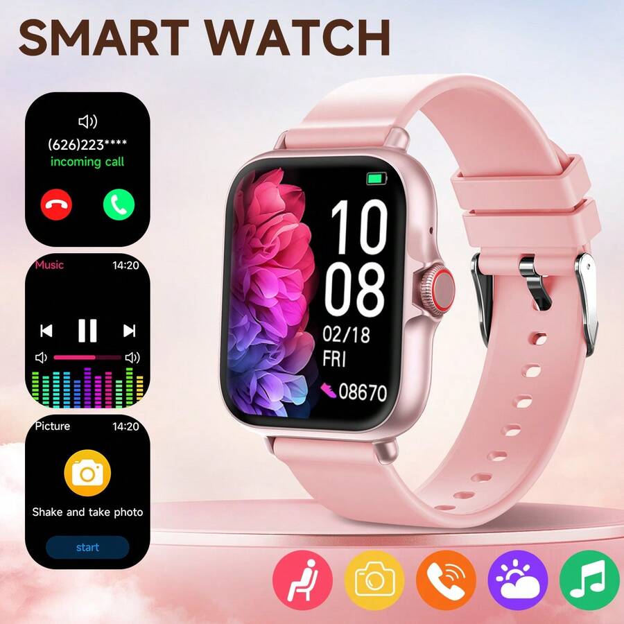 SIMSONLAB Smartwatch With Wireless Calling/Dialing, Multiple App Reminders, Unisex, Sports Watch, Customizable Wallpaper, Compatible With IOS/Android