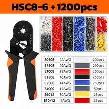 Ferrule Crimp Tool Kit, Wire Ferrule Kit Crimper Connector, 4 Corner Self-Adjusting AWG23-5 Specification Ferrule Electrical Terminal, Crimp Tool Pin Terminal Ratchet Pliers For Audio, Automotive, DIY