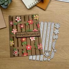 1pc Floral Pattern Metal Cutting Die, For Scrapbooking, Card Making, DIY Crafts - Silver - View 7