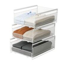 3-Pack Stackable Metal Storage Drawers – Pull-Out Organizer Baskets For Kitchen, Bathroom & Office Cabinets - White - View 6