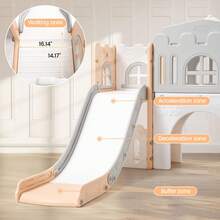 8 en 1 Parque Infantil con Tobogán y Escalador para Niños de 1-3 Años, para Uso en Interior y Exterior - Rosa - Ver 3