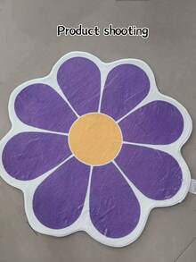 1pc Cute Purple Floral Plush Area Rug, Decorative Carpet, Ins Style Rug, Home Decor Rug, Bedroom Decor, Small Rug, Creative Fashion Carpet, Living Room Rug, Bedroom Rug, Outdoor Rug, Washable Rug - Purple - View 3
