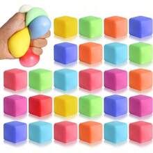 1/6/12pcs 2025 New Stress Cube Powder Ball Decompression Toy, TPR Slow Rebound Squeeze Toy, Stress Relief Toy - Birthday Gift, Christmas Gift, Perfect Gift, Collectible - Multicolor - View 3