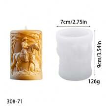 1pc Western Cowboy Hat Themed Craft Candle Making Silicone Mold - White - View 9