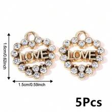 5Pcs Heart Design DIY Jewelry Pendant For Jewelry Making, Wedding Decoration Accessories - Multicolor - View 10