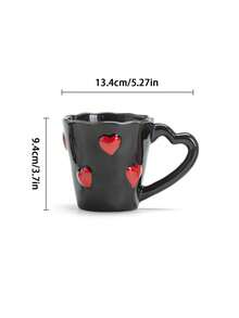 1pc Embossed Heart-Shaped Mug, Minimalist & Elegant Coffee Cup, Ideal Gift For Valentine's Day, Suitable For Living Room Or Bedroom, Also Suitable For Cafes And Restaurants To Serve Latte Or Other Milk Beverages, Great Gift Or Holiday Decor - Multicolor - View 7