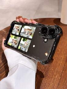 1 pieza Funda de teléfono personalizada con imagen y nombre impresos, compatible con Samsung S24/S25 Ultra, 14 Ultra/Redmi Note13 Pro, 16/15/14 Plus/13 Pro/12 Pro Max/11/Xs Max/8/7/6 Plus. Diseño claro, de moda, vibrante, lindo y minimalista que combina perfectamente con tu teléfono. Un regalo personalizado único para amigos, novias y madres. - Negro - Ver 4