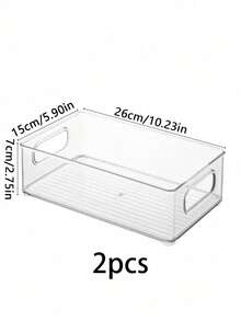 2pcs/3pcs Transparent Stackable Desk Organizer Boxes, Large Capacity Desktop Storage Containers, Multi-Purpose Organizer Boxes For Storing Cosmetics, Stationery, Notes, Folders And Other Miscellaneous Items. Suitable For Home, School, Office, And Back-To-School Season. - Multicolor - View 14