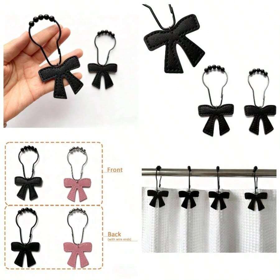 Shower Curtain Rings - Black - View 1