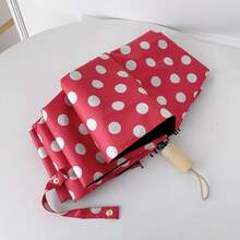 Minimalist Polka Dot Pattern Black Coating UV Protection Portable Folding Umbrella, Suitable For Outdoor Travel And Photography, Spring Summer Picks, Brides Maid Gifts, Room, Bedroom Decor, Bedroom Decor, Beach, Travel, For Men, For Women, Vacation, Women's Day, Travel Essentials, Wedding Favors, Y2k, Bedroom, Car Accessories Women, Kitchen Decor,Cute Stuff - Multicolor - View 10