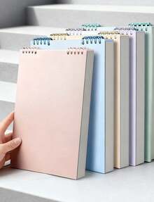 1 Pack/60 Sheets Spiral Notebook, Flip Cover Diary, Grid Memo Pad, Loose-Leaf Notepad, Suitable For Business, Students And Office Supplies - School Supplies - Office Supplies - Back To School Gift - 粉紅色 1 件 - 查看 1