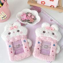 [Cute Rabbit Card Holder For Girls] Furry Bunny Doll With Creative Tea Cup Shape, Campus Card Bus Card Holder Pendant, Multi-Functional Portable Storage Card Holder, Girly Heart School Bag Pendant - Teacup Rabbit Card Holder - View 1