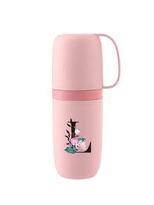 1pc Portable Travel Toothbrush Cup, Floral Alphabet A-Z Print, Floral Pattern, With Toothbrush Holder Cover, Detachable Cup, Travel Wash Cup, Portable Travel Beauty Cup, Alphabet Series Printed Dust-Proof Storage Box, Outdoor Toothbrush Storage Box, Suitable For Travel, Camping, Business Trip, School, Outdoor Activities, Holiday Gifts, Birthday Gifts (Pink) - Multicolor - View 22