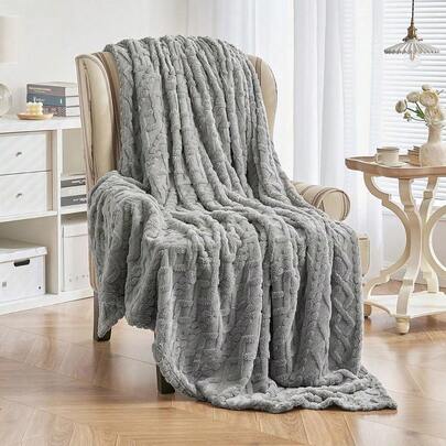 Ullfilt - Mjuk, lätt och mysig flanellfilt, varm dekorativ filt för kvinnor, lämplig för alla årstider, bärbar pläd för utomhusbruk, camping, soffa, säng, bil, etc.