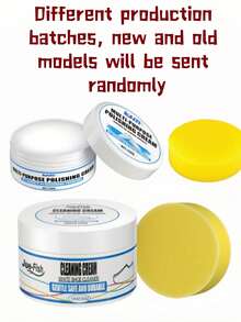 Multi-Purpose Polish Paste With Sponge Applicator, Shoe & Surface Cleaner, Plastic Material, Easy Maintenance, Creates Smooth Finish