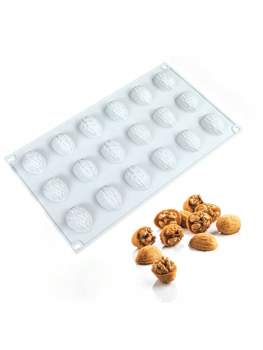 Khuôn silicon 3D hình vỏ quả óc chó để làm mousse sô cô la, khuôn làm bánh pudding hạt óc chó tự làm, dụng cụ trang trí bánh, khuôn nướng, khuôn thực phẩm chân thực. - Nhiều màu - Xem 1