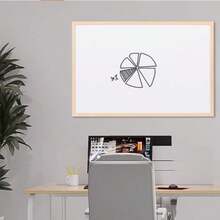White Wooden Frame Magnetic Whiteboard, Single/Double Sided, Hanging, Office/School/Home Use, Erasable - White - View 6