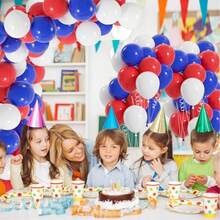 112pcs DIY Red White Blue Latex Balloon Arch, Suitable For Sports Events, Birthday Parties, Weddings, Anniversaries, Bridal Showers, Graduations, Christenings, Carnivals, Gifts, Gender Reveal Parties, Festivals, Hawaiian Photography, Mother's Day And More - Multicolor - View 2