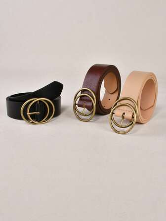 1pc Fashionable Versatile Women's Belt, Solid Color Casual Punk Bohemian Retro Palace Style Party Cute Sexy Street Elegant PU Leather Ladies Belt, All Season