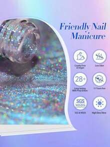 BORN PRETTY 10ml 彩虹极光猫眼磁性凝胶指甲油 HEMA TPO 无晶莹流动 可轻松卸除 UV LED DIY 沙龙指甲油 - 彩色 - 查看 8