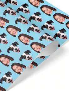 Customized Photo Wrapping Paper, Personalized Face Wrapping Paper, Gift Wrapping Paper, Holiday Wrapping Paper, Exclusive Photo Wrapping Paper (With Photo), 58 Inch X 23 Inch Valentine's Day Gift Wrapping Roll, Personalized Face Wrapping Paper - Multicolor - View 3