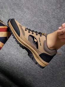 Tenis De Plataforma Marrones Cómodos Para Hombre, Tenis Casuales Negros Elegantes Y Versátiles Para Hombre, Zapatos De Punta Redonda Con Cordones, Suela Antideslizante Y Resistente Al Desgaste, Forro Cómodo, Adecuados Para Actividades Al Aire Libre, Estilo Callejero, Centros Comerciales Y Viajes. - Marrón - Ver 2