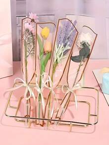 50 个防水塑料玫瑰包装袋 | 婚礼和派对单枝花束包装袋 | 玫瑰包装袋（白色、粉色、红色、黑色）。 - 彩色 - 查看 12