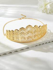 Mgyi Gold-Colored Copper Fashionable And High-End Luxury Retro For Women,18K Gold Plated Elegant Luxury Square Design Crown For Women, Suitable For Nigeria, Dubai, Middle East, Saudi Arabia Bridal Wedding, Daily Wear, Wedding Anniversary Gift, Halloween Gift For Friends - Gold B - View 5