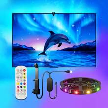 1条RGB LED电视背光灯条，灯光随屏幕环境同步，USB供电。自带传感器，适用于电视、显示器、游戏室、卧室等场所。 - 多色光 - 查看 2