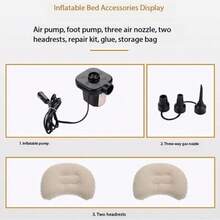 Cama inflable portátil para automóvil, suave y cómoda, colchón de PVC para RV con diseño acolchado, fácil de transportar, se adapta a la mayoría de los vehículos (bomba de aire libre). - Naranja Coral - Ver 4