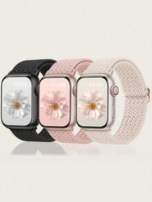3入編織彈性錶帶，相容 38mm 40mm 41mm 42mm 44mm 45mm 46mm 49mm，男女適用，可調節運動彈性透氣尼龍錶帶，適用於 Series Ultra/SE/11/10/9/8/7/6/5/4/3/2/1 - 彩色 - 查看 14