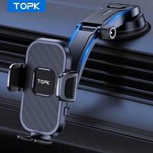 1Pc Upgraded Universal Car Phone Holder - Dashboard Mount Compatible With Iphone & Android Compatible With IPhone, Android Phone, Gift For Birthday, Family, Friends Gifts Birthday Driving Car Accessories Strong Load-Bearing - Silver - View 2