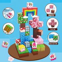 Gioco di costruzioni magnetiche, giocattolo STEM da giardino arcobaleno unicorno, giocattolo cool per bambini, regalo per ragazzi/ragazze, regalo di Natale, gadget per feste di Ognissanti, regalo per il ritorno a scuola - Multicolore - Visualizzare 6