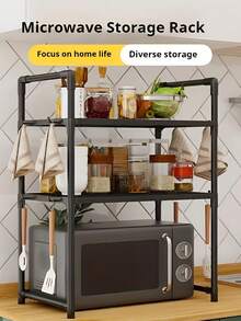 重型可调节可伸缩微波炉架 - 两种型号可选,坚固的金属桌面架,双层设计,节省空间的微波炉及小家电收纳架 - 易于组装的厨房整理架 - 彩色 - 查看 3